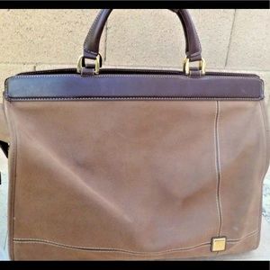 DVF Beige Faux Suede Tote suitcase luggage Duffle